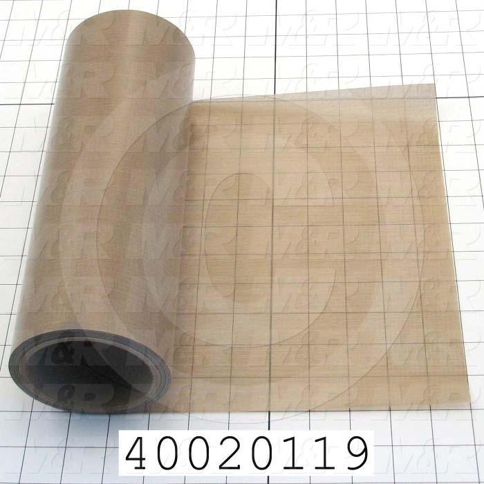 Fabric, Teflon Coated Fiberglass Fabric, 0.003", 11", 1296", Natural Brown/Tan, 550'F