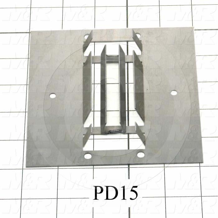 Fabricated Parts, Air Diffuser Reflector, 5.00 in. Length, 5.00 in. Width, 0.03 in. Thickness, Used On Reflector Assembly