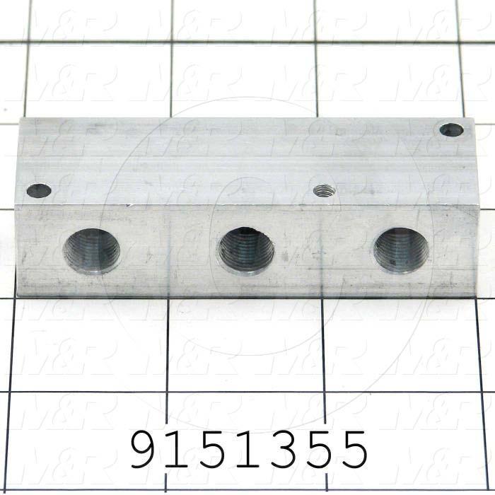 Fabricated Parts, Air Manifold, 3.00 in. Length, 1.00 in. Width, 0.75 in. Height