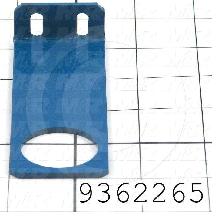 Fabricated Parts, Air Presure Regulator Bracket, 4.25 in. Length, 1.50 in. Width, 0.75 in. Height, 0.75 in. Thickness, Painted Blue Finish