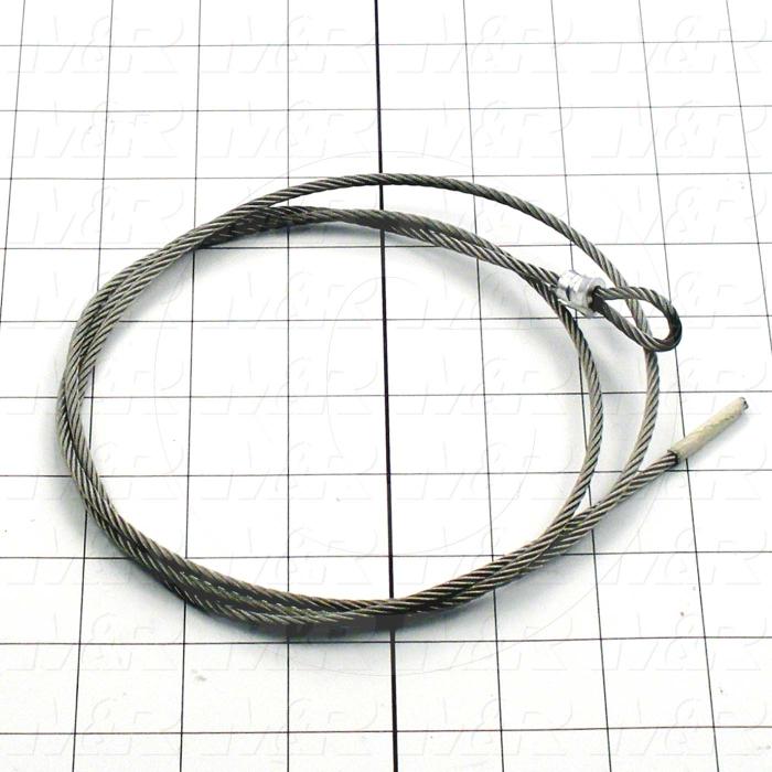 Fabricated Parts, Aircraft Cable, 50.00 in. Length, 1/8 in. Diameter, Cable Assembly Includes Clamps For Length Adjusting