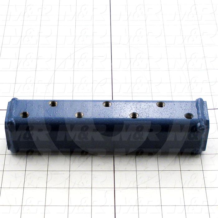 Fabricated Parts, Airlock Manifold, 9.00 in. Length, 2.00 in. Width, 2.00 in. Height, Painted Blue Finish