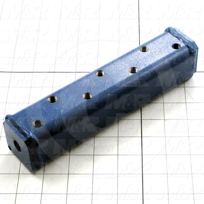 Fabricated Parts, Airlock Manifold, 9.00 in. Length, 2.00 in. Width, 2.00 in. Height, Painted Blue Finish