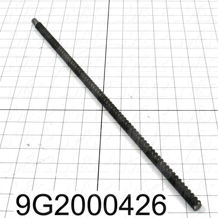 Fabricated Parts, Ball Screw, 18.38 in. Length, 0.50 in. Diameter, Black Oxide Finish