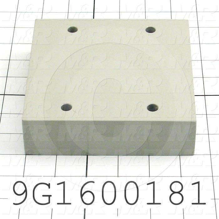 Fabricated Parts, Base/Motor Spacer, 5.50 in. Length, 5.50 in. Width, 1.50 in. Thickness, Warm Gray #3 Finish