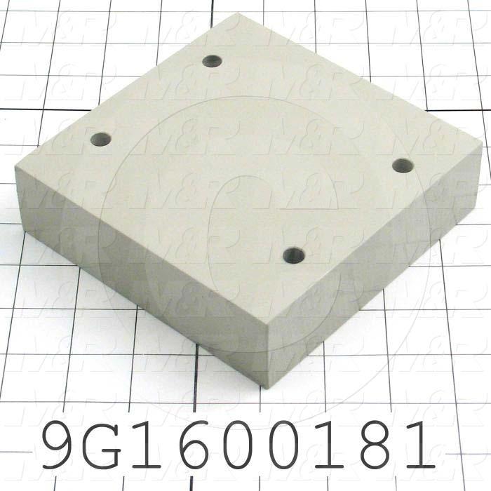 Fabricated Parts, Base/Motor Spacer, 5.50 in. Length, 5.50 in. Width, 1.50 in. Thickness, Warm Gray #3 Finish