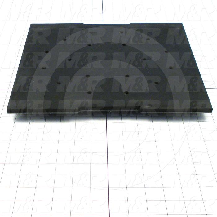 Fabricated Parts, Base Rubber Mounting Plate Gluing, 13.19 in. Length, 13.19 in. Width, 0.36 in. Height