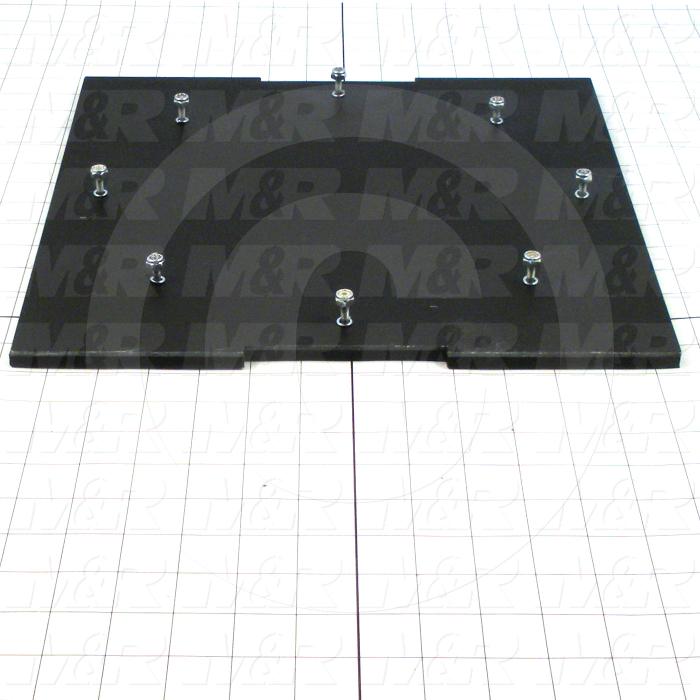 Fabricated Parts, Base Rubber Mounting Plate Gluing, 13.19 in. Length, 13.19 in. Width, 0.36 in. Height