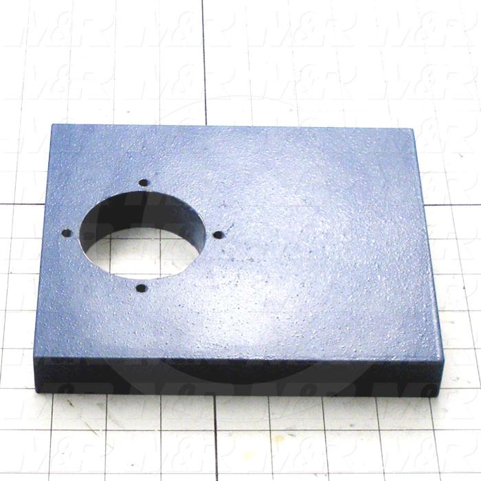 Fabricated Parts, Bearing Block, 7.50 in. Length, 6.50 in. Width, 1.00 in. Thickness, Painted Blue Finish