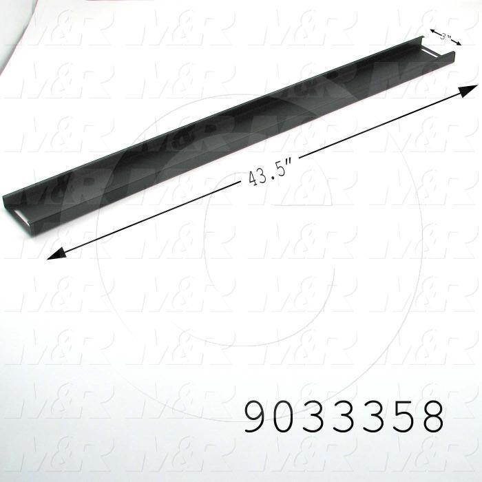 Fabricated Parts, Belt Adjustment Door, 43.50 in. Length, 3.00 in. Width, 0.75 in. Height, 18 GA Thickness