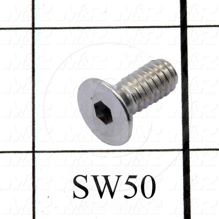 Fabricated Parts, Blanket Hold Down Screw, 0.63 in. Length, 1/4-20 Thread Size, Nickel Finish