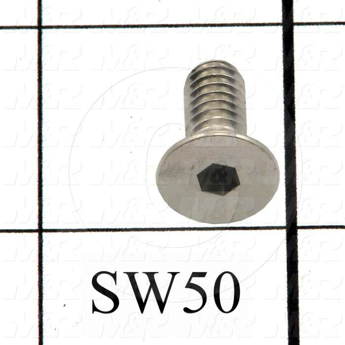 Fabricated Parts, Blanket Hold Down Screw, 0.63 in. Length, 1/4"-20 Thread Size, Nickel Finish