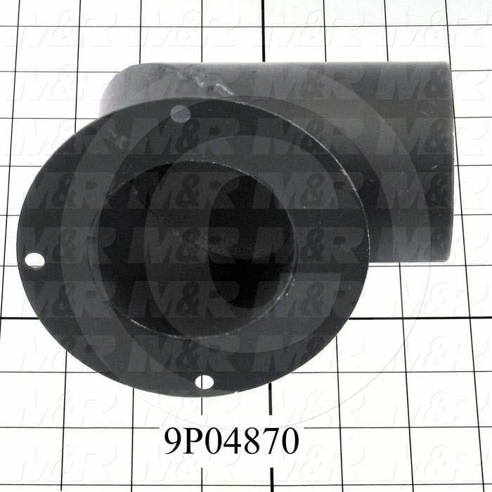 Fabricated Parts, Blow Back Elbow Weldment, 5.25 in. Length, 5.00 in. Width, 4.00 in. Height, Painted Black Finish