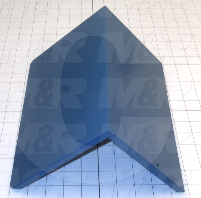 Fabricated Parts, Blower Box Cover, 11.66 in. Length, 7.18 in. Width, 6.54 in. Height, 18 GA Thickness, Painted Blue Finish