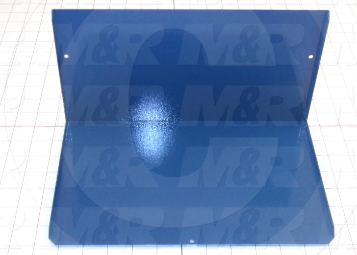 Fabricated Parts, Blower Box Cover, 11.66 in. Length, 7.18 in. Width, 6.54 in. Height, 18 GA Thickness, Painted Blue Finish