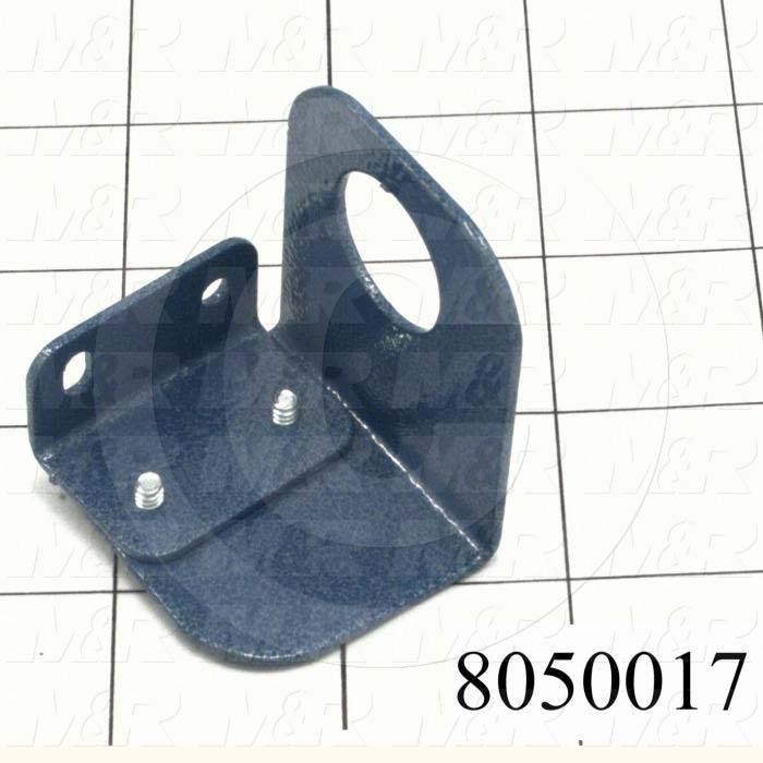 Fabricated Parts, Bracket, 1.88 in. Length, 1.63 in. Width, 1.41 in. Height, 16 GA C.R.Sheet Thickness, Paint Blue Finish