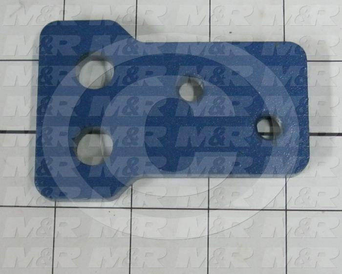 Fabricated Parts, Bracket, 3.50 in. Length, 2.38 in. Width, 3/8 in. Thickness, Painted Blue Finish
