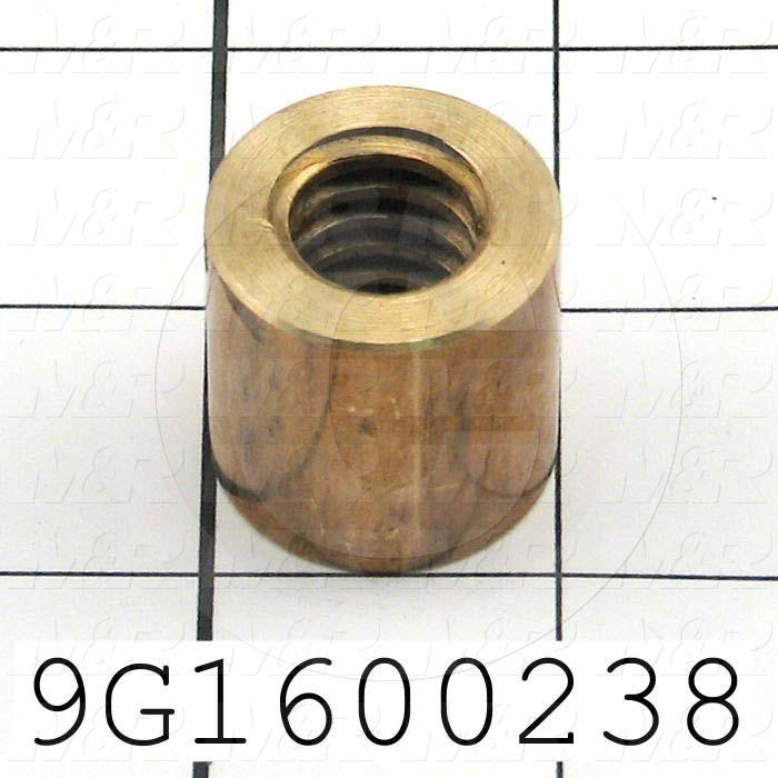 Fabricated Parts, Bronze Insert 5/8-8 Acme, 1.00 in. Length, 1.00 in. Diameter, 5/8-8 Thread Size, Plain Finish