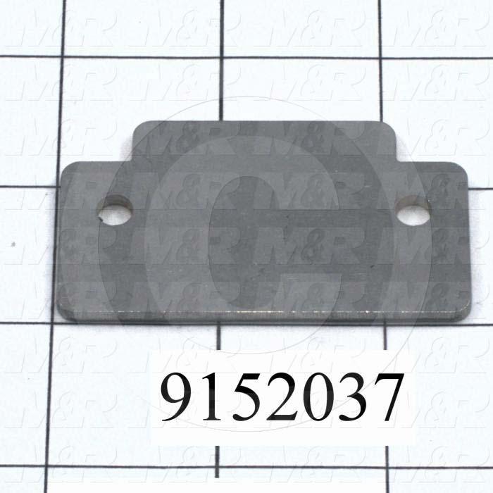 Fabricated Parts, Bumper Stop Bracket, 2.50 in. Length, 1.43 in. Width, 12 GA Thickness