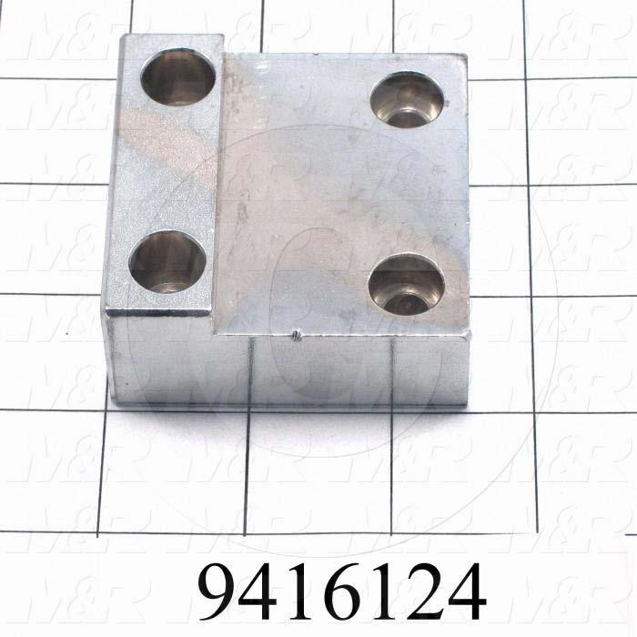 Fabricated Parts, Cam Follower Mtg. Block 2.5"Re, 2.50 in. Length, 2.50 in. Width, 1.13 in. Thickness, Chrome-Plated Finish