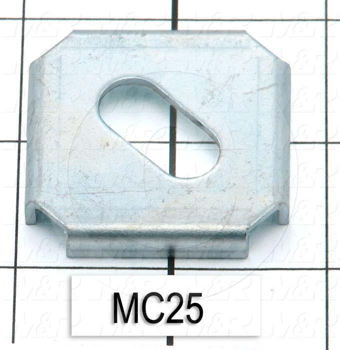 Fabricated Parts, Capacitor Clamp, 1.68 in. Length, 1.68 in. Width, 0.25 in. Height, Zinc Plated Finish
