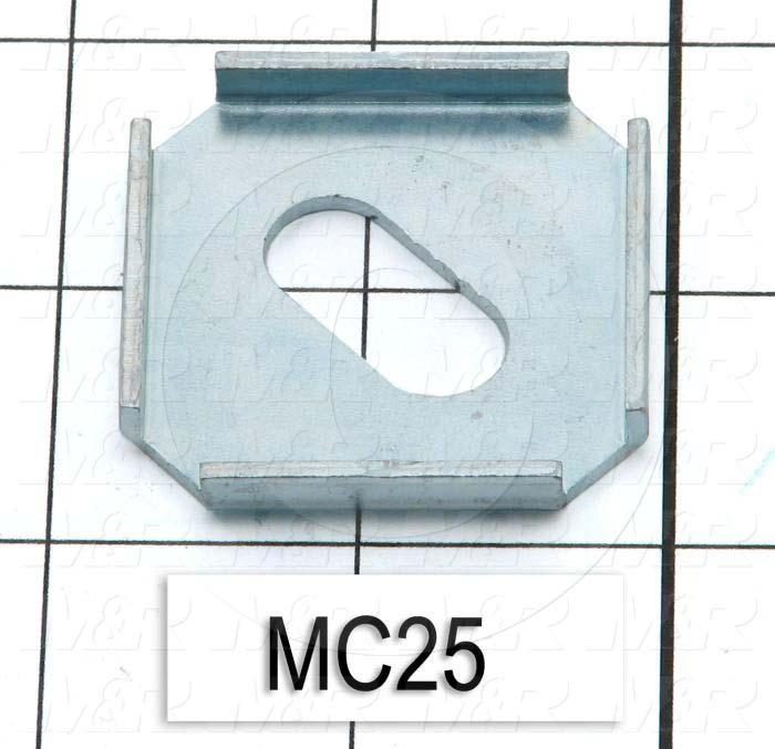 Fabricated Parts, Capacitor Clamp, 1.68 in. Length, 1.68 in. Width, 0.25 in. Height, Zinc Plated Finish
