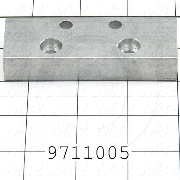 Fabricated Parts, Carriage Half Plate 3.5", 3.50 in. Length, 1.25 in. Width, 0.63 in. Thickness