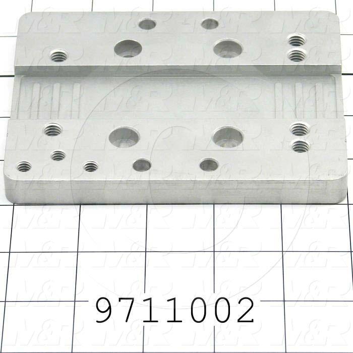 Fabricated Parts, Carriage Plate, 5.15 in. Length, 4.00 in. Width, 0.50 in. Thickness, Clear Anodized Finish
