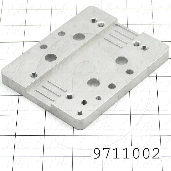 Fabricated Parts, Carriage Plate, 5.15 in. Length, 4.00 in. Width, 0.50 in. Thickness, Clear Anodized Finish