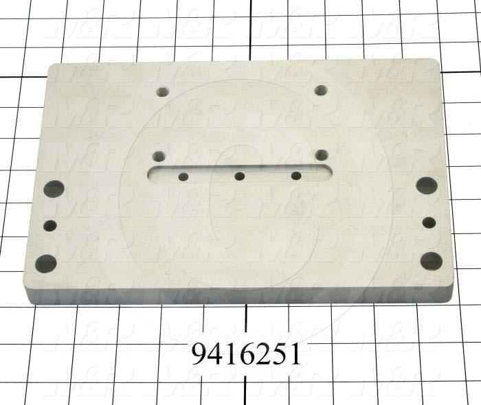 Fabricated Parts, Carriage Plate 8"Lg, 8.00 in. Length, 8.00 in. Width, 0.75 in. Thickness