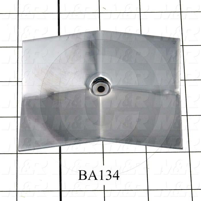Fabricated Parts, Center Diffusive Pyramid, 3.87 in. Length, 3.13 in. Width, 16 GA Thickness, Chrome Finish