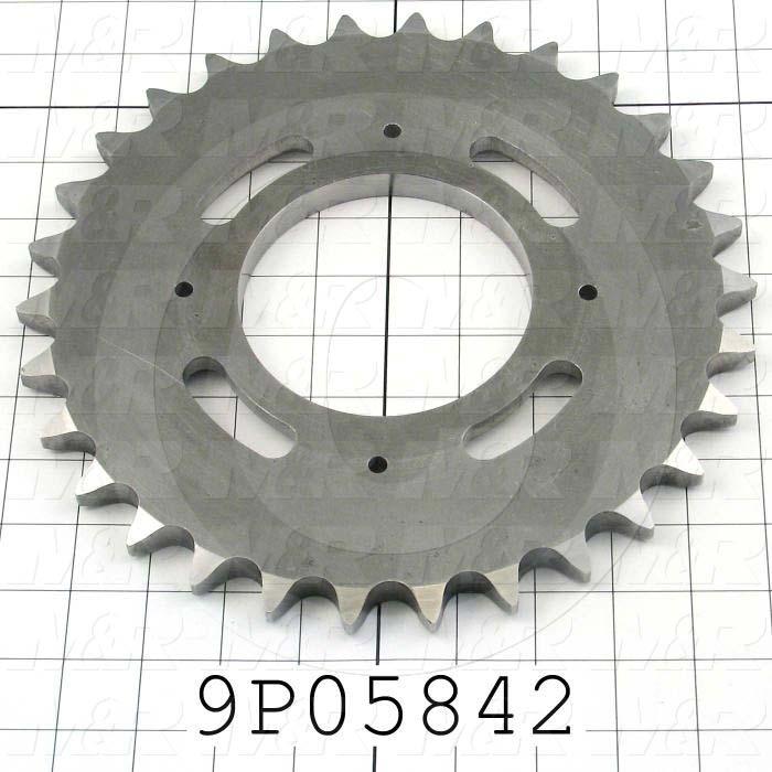 Fabricated Parts, Chain Drive Sprocket, 10.11 in. Diameter, 0.57 in. Thickness