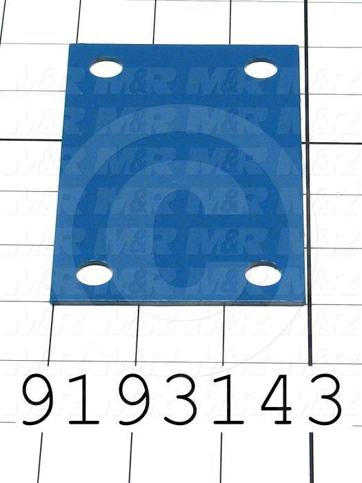 Fabricated Parts, Channel  Connecting Plate, 5.00 in. Length, 3.00 in. Width, 14 GA Thickness, Painted Blue Finish