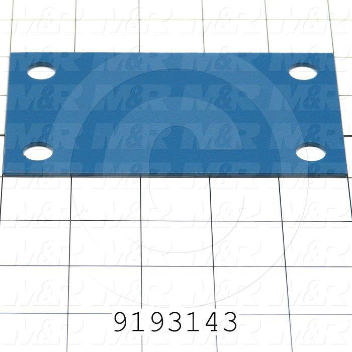 Fabricated Parts, Channel  Connecting Plate, 5.00 in. Length, 3.00 in. Width, 14 GA Thickness, Painted Blue Finish