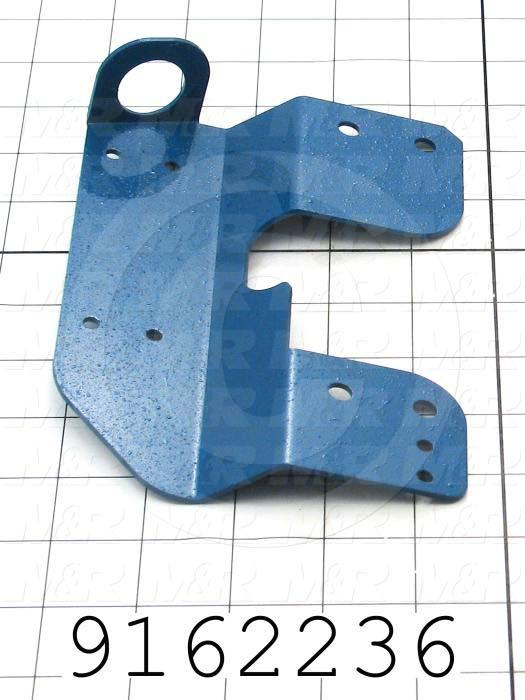 Fabricated Parts, Clevis Cable Support, 6.88 in. Length, 4.74 in. Width, 1.38 in. Height, 14 GA Thickness, Painted Blue Finish