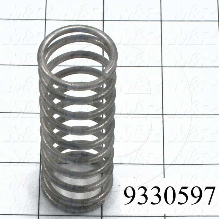 Fabricated Parts, Compression Spring, 3.25 in. Length, 1.17 in. Diameter