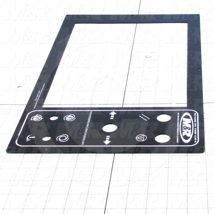 Fabricated Parts, Control Panel, 17.78 in. Length, 11.00 in. Width, 0.08 in. Thickness, OC50000 Black Anodizing Finish
