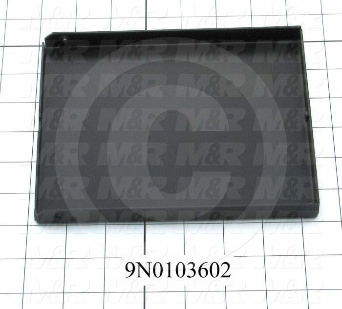 Fabricated Parts, Control Panel Back 3140 Plc, 7.26 in. Length, 5.94 in. Width, 0.69 in. Height, 16 GA Thickness, Satin Black No Texture Finish