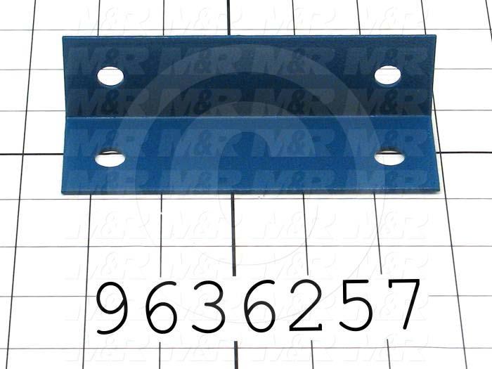 Fabricated Parts, Conveyor Mount, 5.00 in. Length, 1.75 in. Width, 1.50 in. Height, 14 GA Thickness, Painted Blue Finish