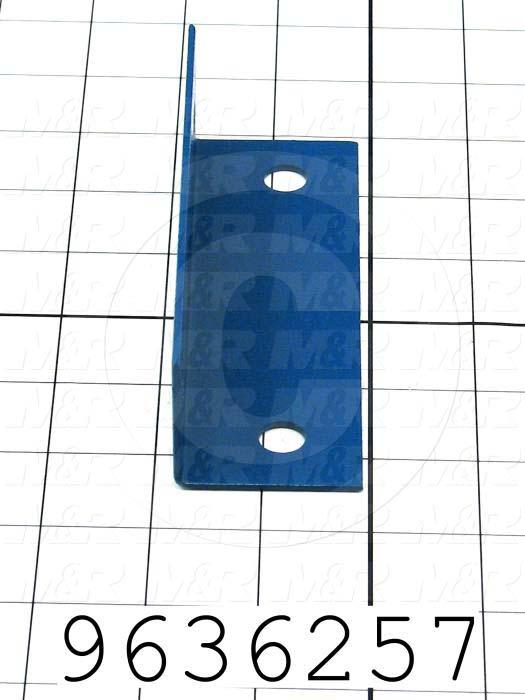 Fabricated Parts, Conveyor Mount, 5.00 in. Length, 1.75 in. Width, 1.50 in. Height, 14 GA Thickness, Painted Blue Finish