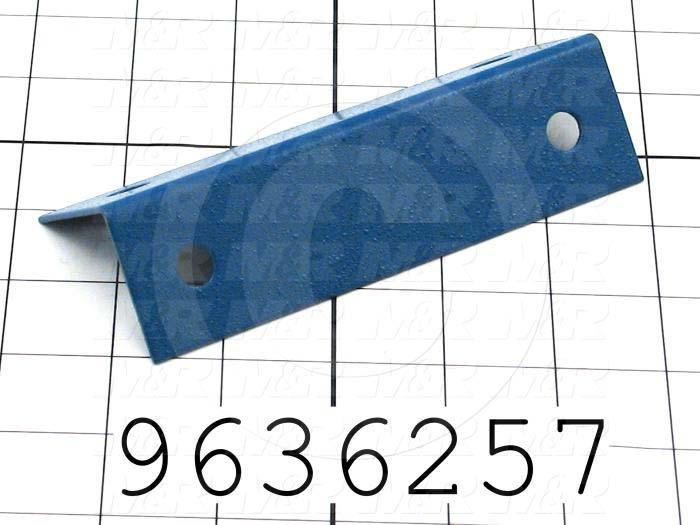 Fabricated Parts, Conveyor Mount, 5.00 in. Length, 1.75 in. Width, 1.50 in. Height, 14 GA Thickness, Painted Blue Finish