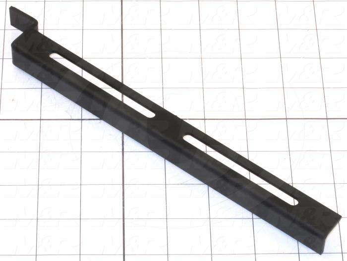 Fabricated Parts, Conveyor Supports Left, 11.10 in. Length, 1.32 in. Width, 0.75 in. Height, 12 GA Thickness