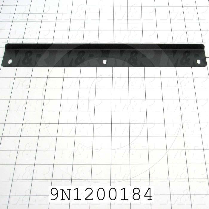 Fabricated Parts, Corner Glass Hold-Down, 13.00 in. Length, 1.80 in. Width, 0.50 in. Height, 16 GA Thickness, Satin Black Finish