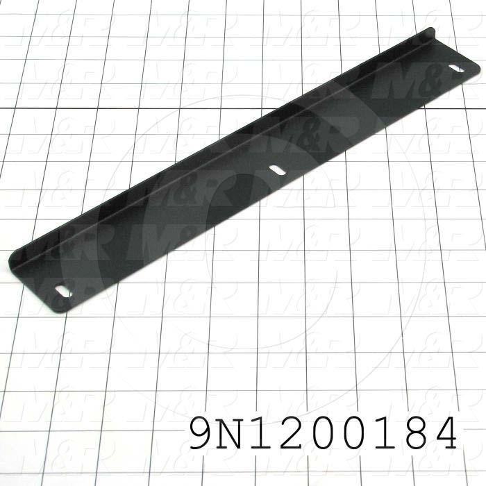 Fabricated Parts, Corner Glass Hold-Down, 13.00 in. Length, 1.80 in. Width, 0.50 in. Height, 16 GA Thickness, Satin Black Finish