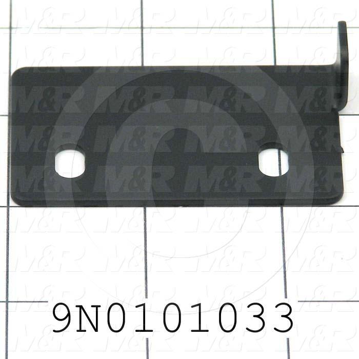 Fabricated Parts, Corner Glass Right Brkt, 2.50 in. Length, 1.50 in. Width, 0.56 in. Height, 16 GA Thickness, Satin Black Finish