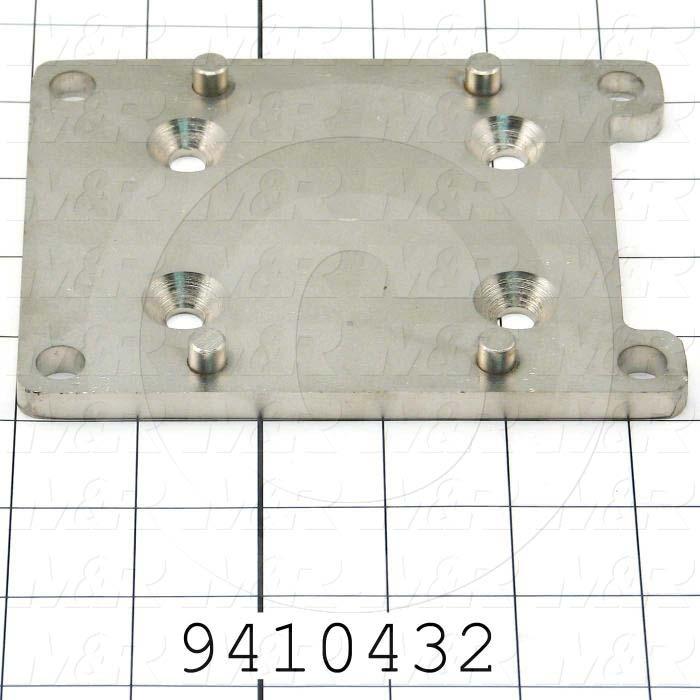 Fabricated Parts, Cyl. Plate Weld-Front R, 5.50 in. Length, 4.25 in. Width, 0.57 in. Height, Nickel Plated Finish