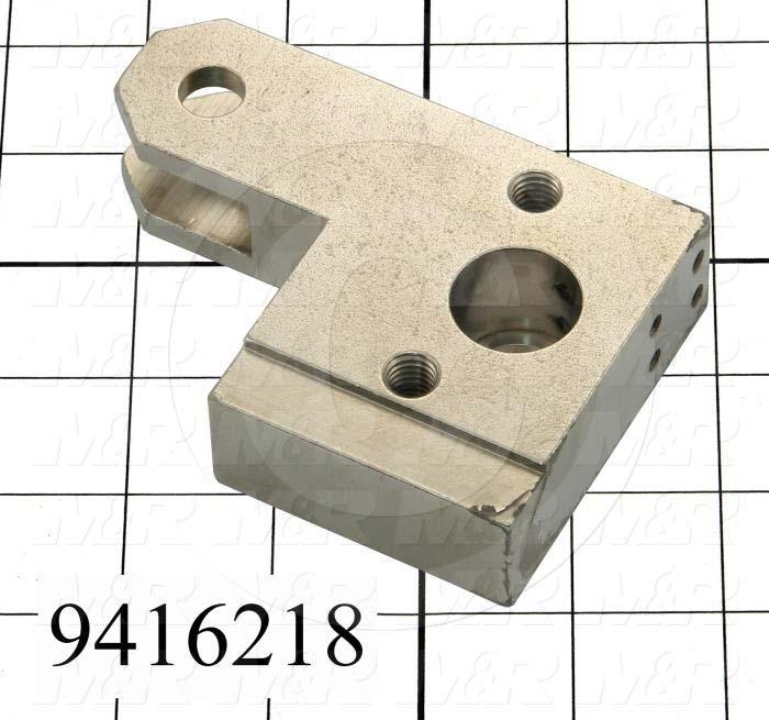 Fabricated Parts, Cylinder Attach.Block Right, 4.13 in. Length, 2.88 in. Width, 1.00 in. Thickness, Nickel Plated Finish