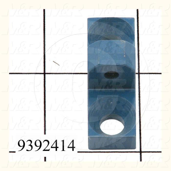 Fabricated Parts, Cylinder Mount Bracket, 1.50 in. Length, 0.50 in. Width, 0.70 in. Height, Painted Blue Finish