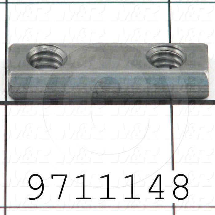 Fabricated Parts, Double Economy T-Nut, 1.22 in. Length, 0.44 in. Width, 0.19 in. Thickness, Break All Sharp Edges