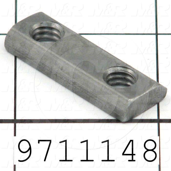 Fabricated Parts, Double Economy T-Nut, 1.22 in. Length, 0.44 in. Width, 0.19 in. Thickness, Break All Sharp Edges
